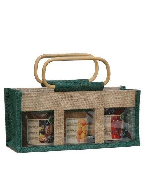 3 Bottle Jute Jar Bags
