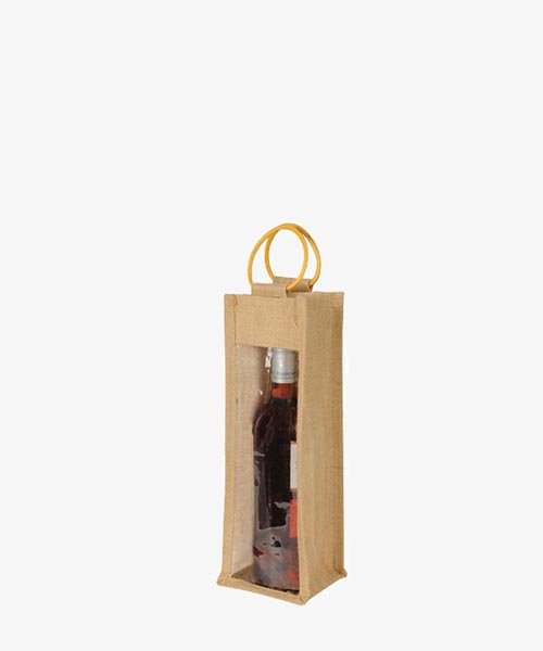 Jute wine bags with cane handle
